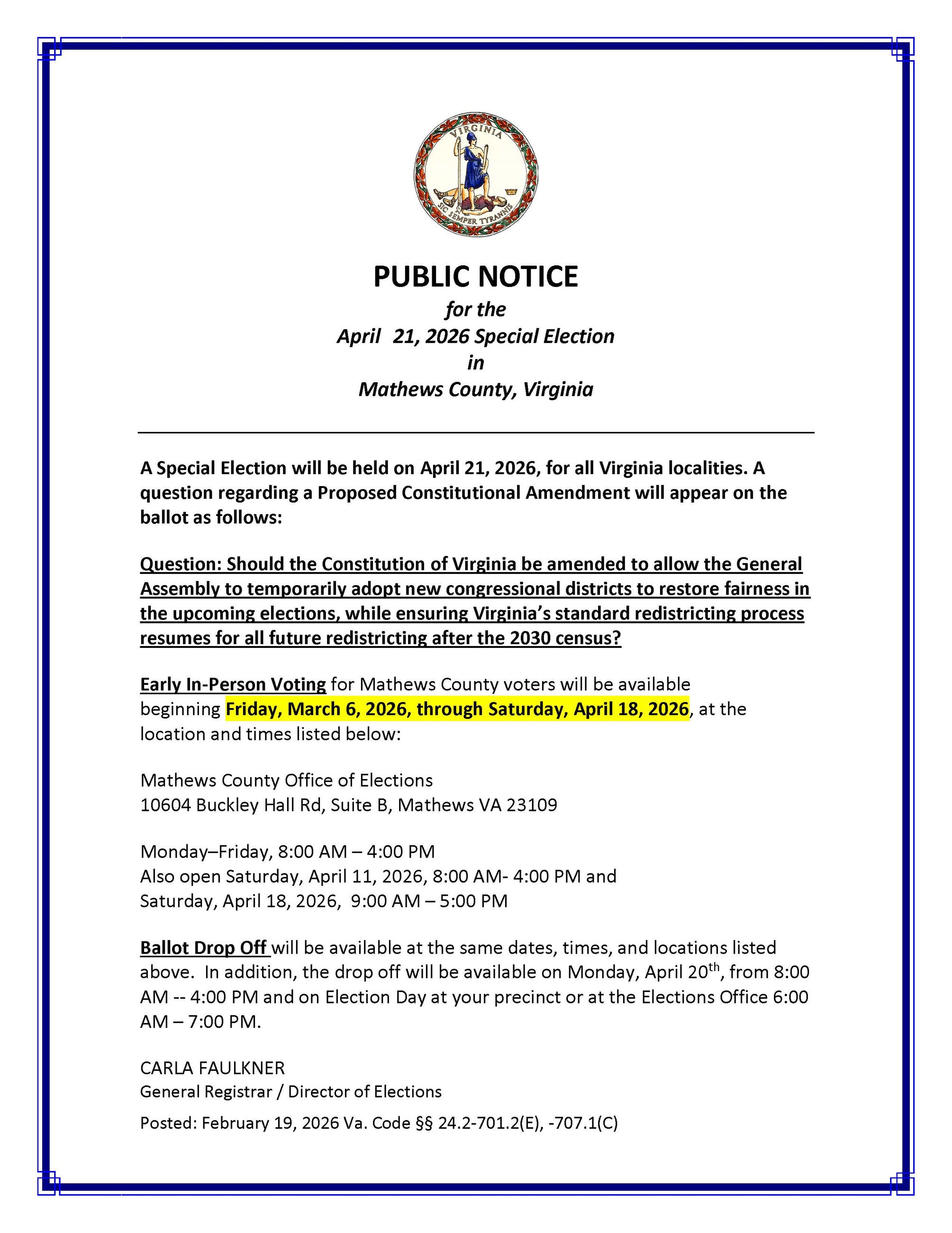 Public Notice 2026 April